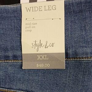 Style & Co. Women's Blue Wide Leg Jeans